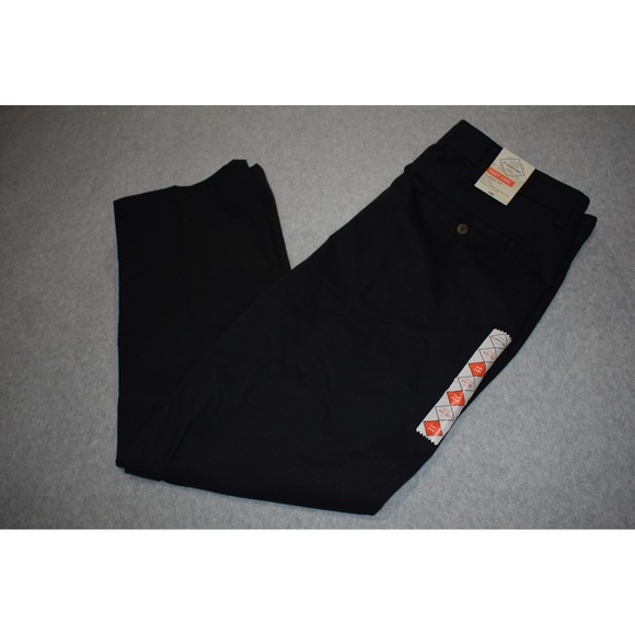 St John's Bay Other - St John's Bay Pants Mens 42x32 Black Easy Care Classic Fit Flat Front Chino NEW